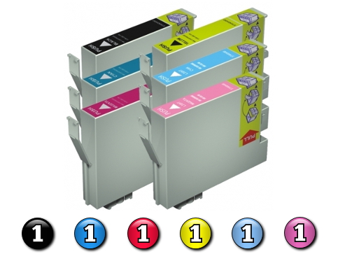 6 Pack Combo Compatible Epson T0491/2/3/4/5/6 (BK/C/M/Y/LC/LM) ink cartridges